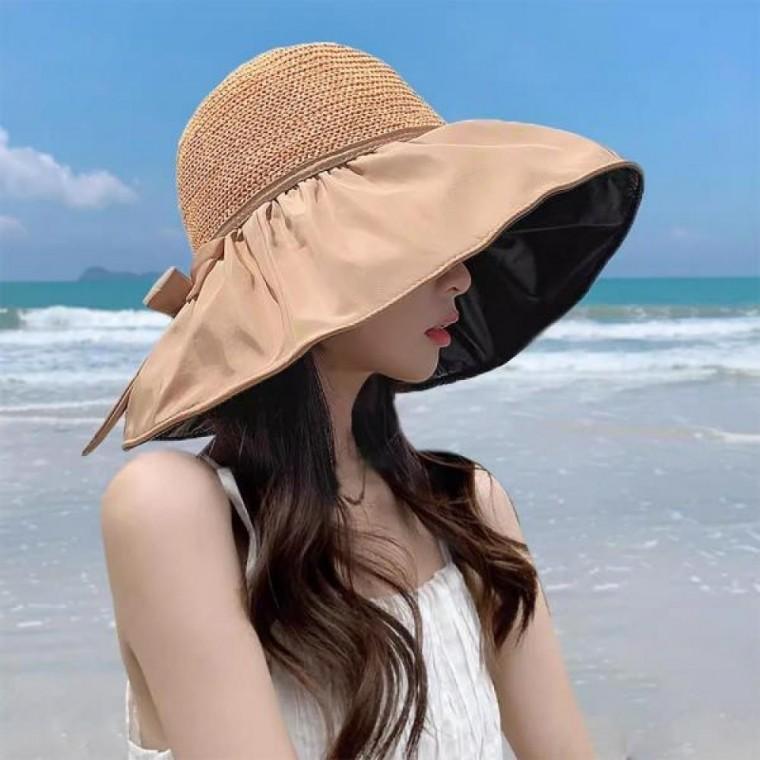 예쁜 여름 해변 모자 바캉스 밀짚 모자