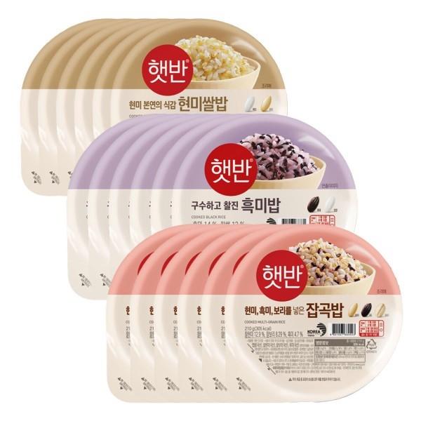 즉석밥 흑미밥210gx8+매일잡곡밥210gx8+현미쌀밥 210Gx8