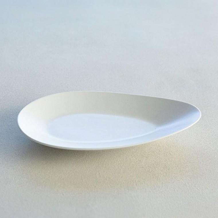 이천도자기 효백자 물방울접시 대 29cm 식기 그릇 플레이트 대접시