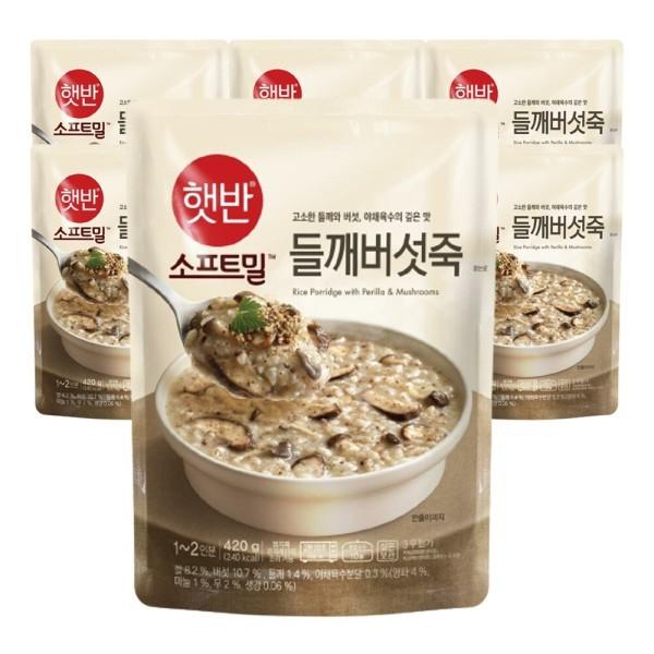 비비고즉석밥 소프트밀 들깨버섯죽 420g 8개