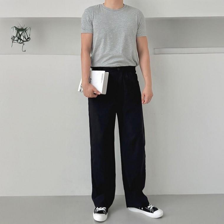 남녀공용 데일리 긴바지 허리밴딩 와이드팬츠 3컬러