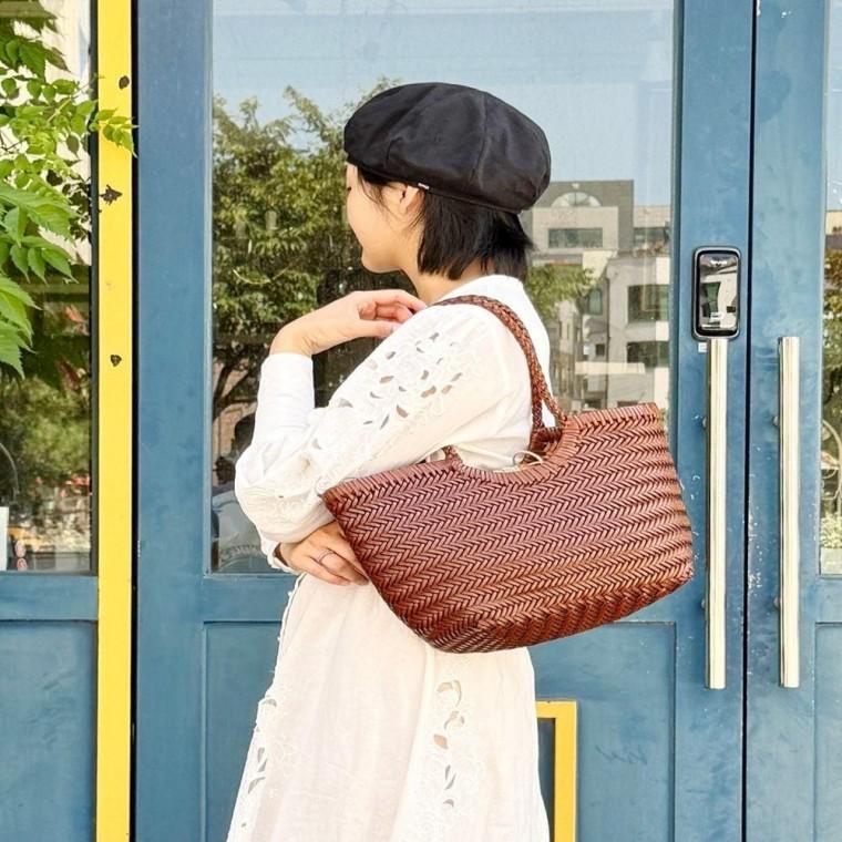 드래곤백 가죽토트백 2컬러 가죽메쉬 숄더백 파우치내장 여자