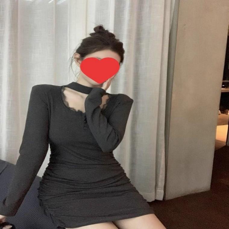 롱원피스 미디원피스 여리 넥라인 여성 4컬러 레이스 섹시 미니원피스