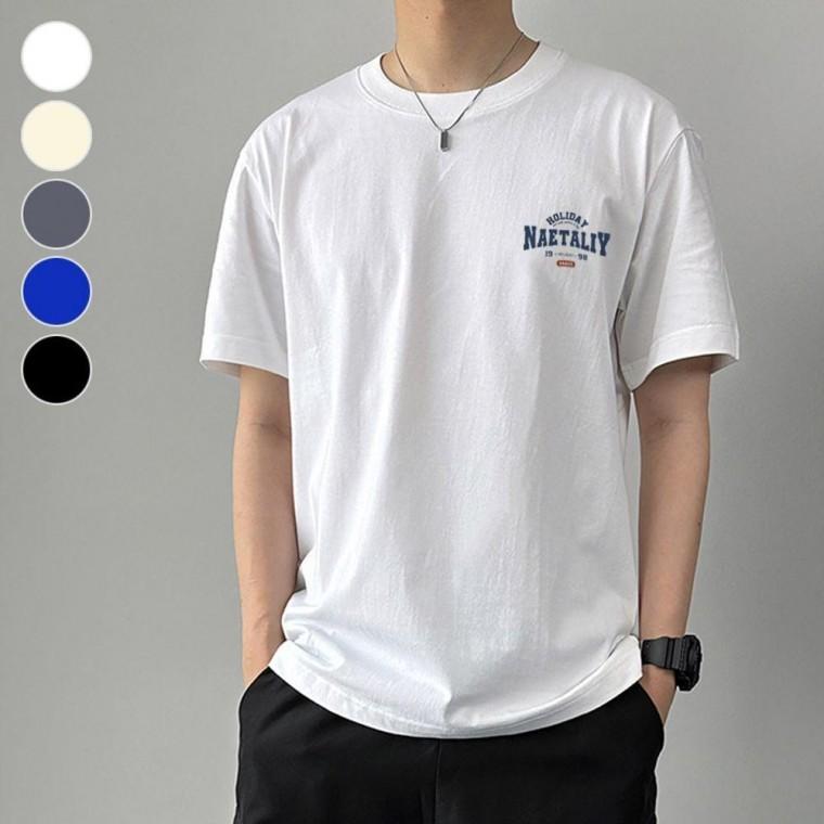 남성반팔티 면티 라운드넥 베이직 반팔티 반팔티셔츠 남성 무지티 캐주얼 흰티 학생