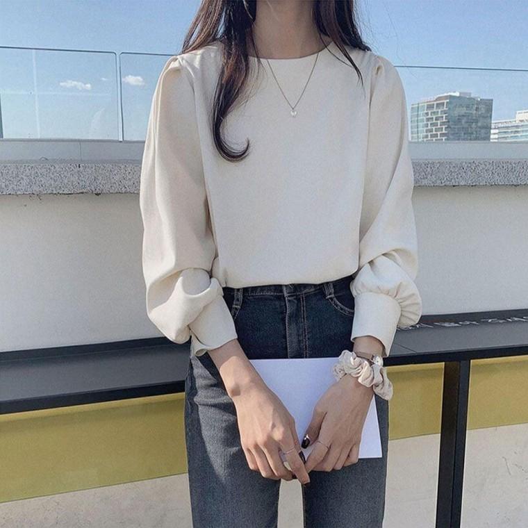 셔링블라우스 셔링 2color 무지 여성블라우스 블라우스 핀턱