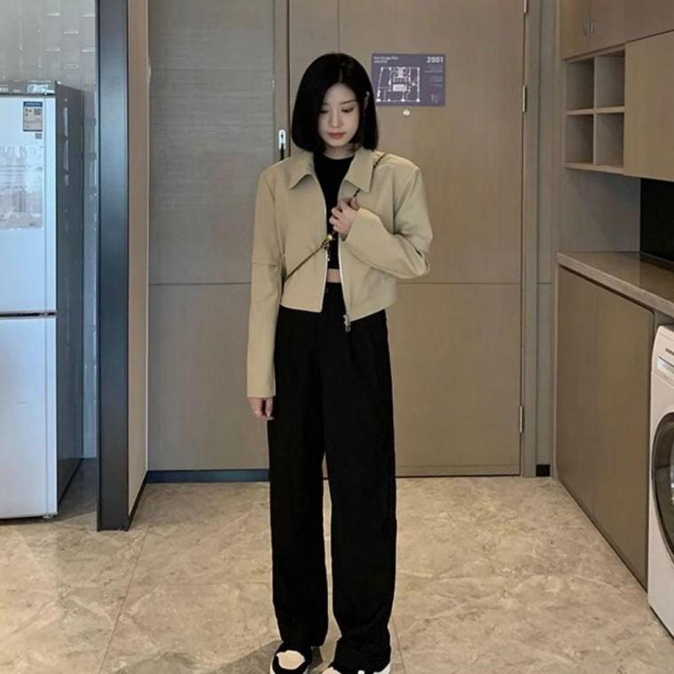여성자켓 자켓 여자 카라 블루종 크롭
