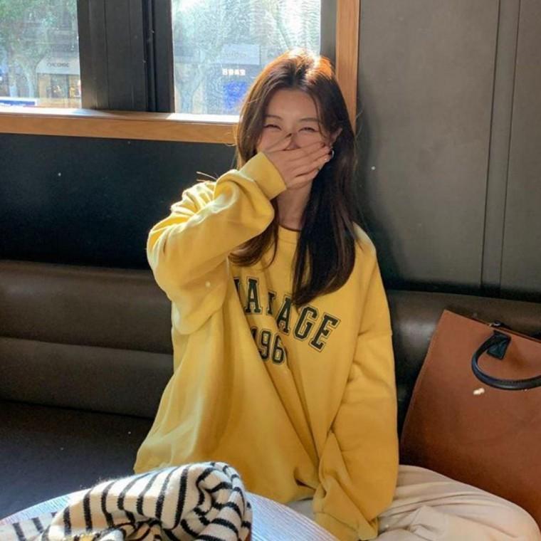 여자긴팔맨투맨 맨투맨 여자 레터링 긴팔티셔츠 오버핏