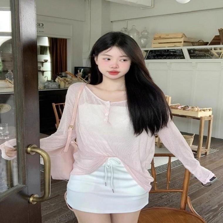 여리여리티셔츠 여자 백스트랩 여유핏 시스루티 티셔츠 시스루