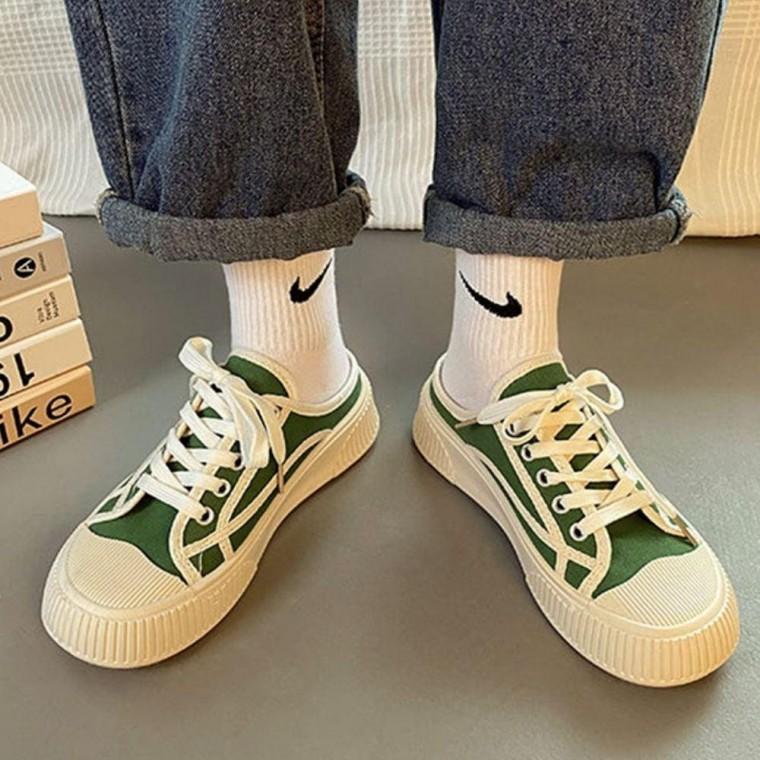 키높이 캔버스 데일리 스니커즈 블로퍼 운동화 뮬 여자
