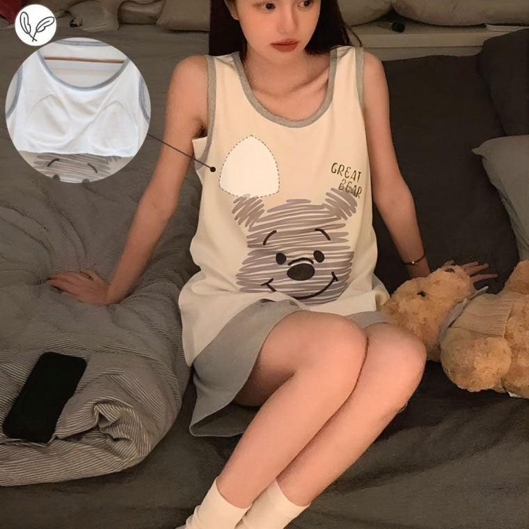 잠옷세트 홈웨어 잠옷 세트 캡내장