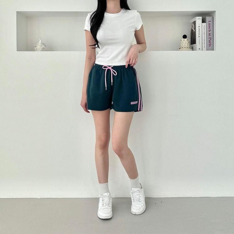 허리밴딩 반바지 투라인 사이드 숏팬츠