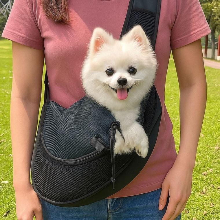 강아지슬링백 고양이 통풍 메쉬 이동 강아지 슬링백 외출 가방