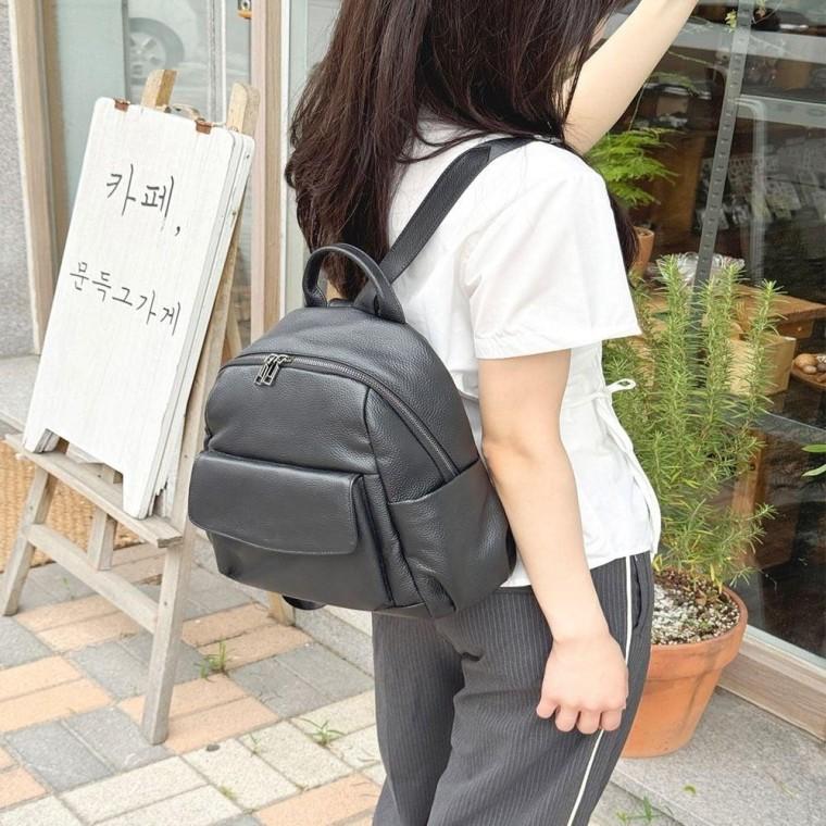 여성백팩 심플 데일리가 가죽 출근가방 블랙컬러 백팩 여성