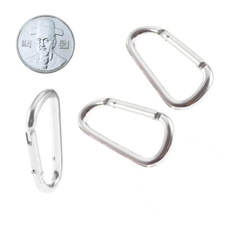 삼각 알루미늄 카라비너 5mm 중형 12개비나 경량비너 알미늄 캠핑 텐트
