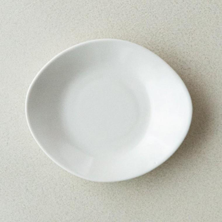이천도자기 효백자 타원 앞접시 은 17cm 식기 그릇 플레이트 대접시