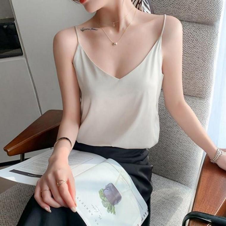 레이스나시티 여자 심플 여리핏 쉬폰소재 민소매티 얇은 여름 5컬러