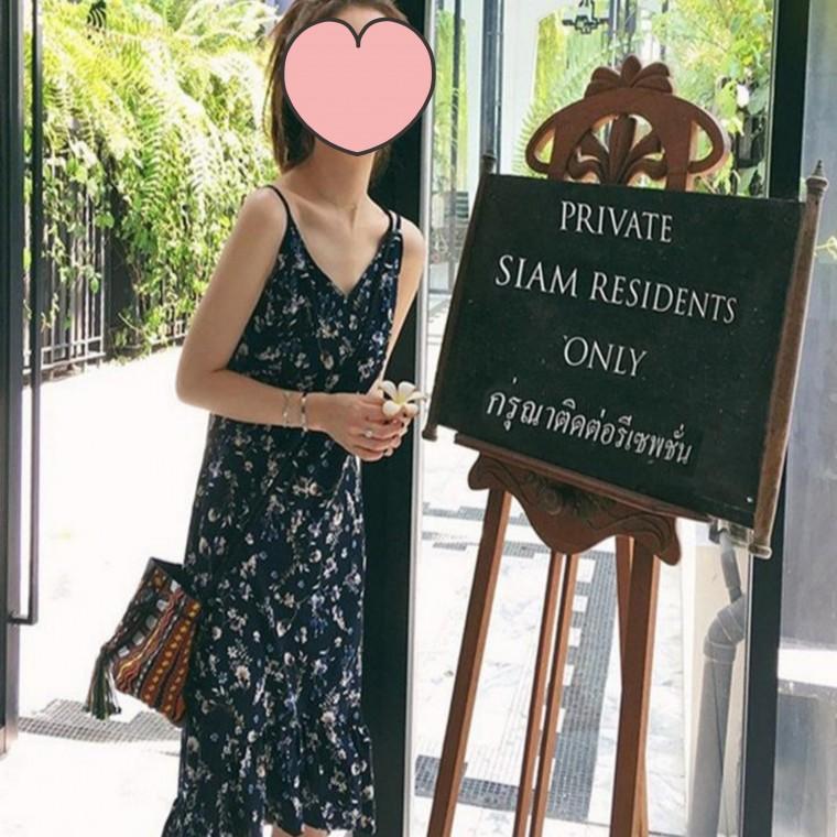 HL] 끈나시 원피스 플라워 미디 여리핏 이너웨어