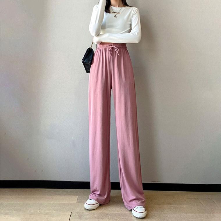 HL] 바지 와이드 여름 밴딩 골지 슬랙스 팬츠 캐주얼