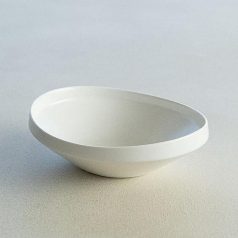 이천도자기 효백자 타원돔 볼 2호 24cm 식기 그릇 플레이트 대접시