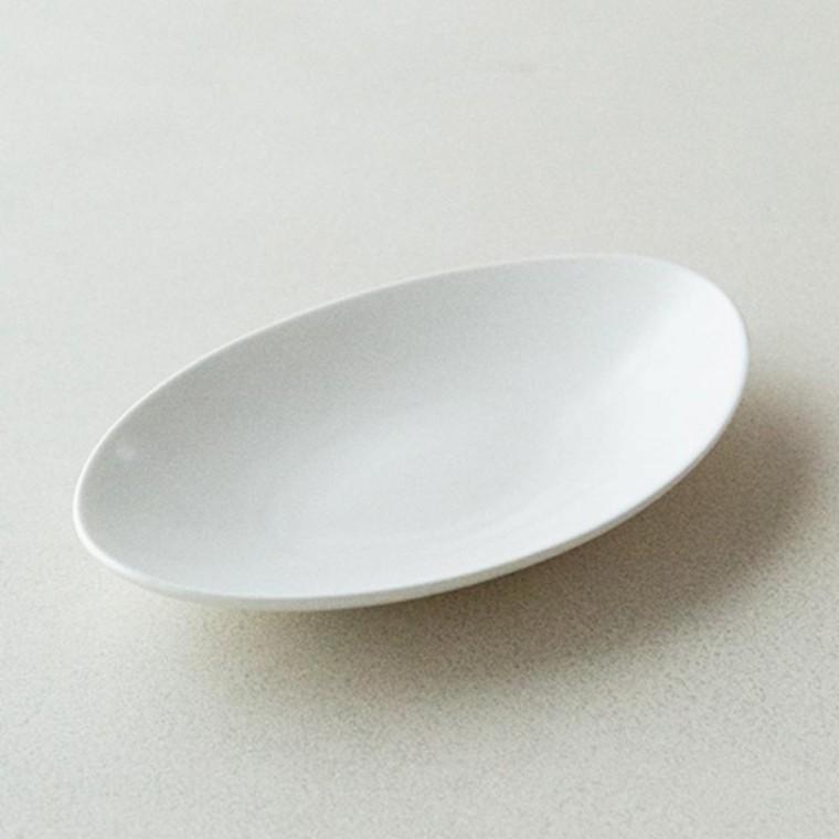 이천도자기 효백자 타원접시 대 34cm 식기 그릇 플레이트 대접시