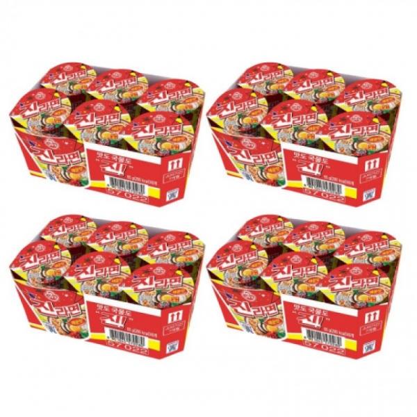오뚜기 진라면 매운맛 소컵(65g6개입) x 4팩(총24개입)
