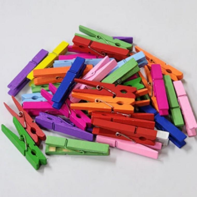 폴라로이드 나무 사진포토집게 우드 4.8cm 색상랜덤 100g