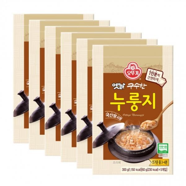 오뚜기 옛날 구수한 누룽지 5입(60g5) x 6팩(총30개입)