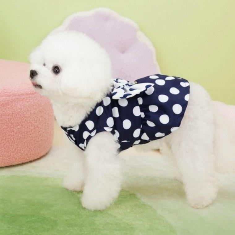 땡땡이 리본 하네스 원피스 반려견 애견 강아지 강아지옷