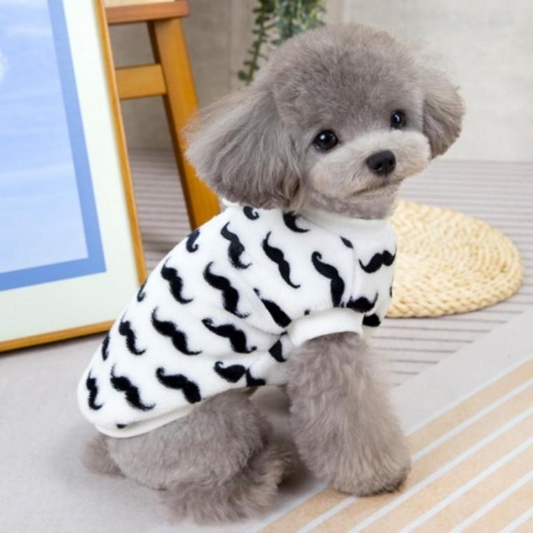 강아지 강아지옷 반려견옷 애견옷 콧수염 플리스 티셔츠