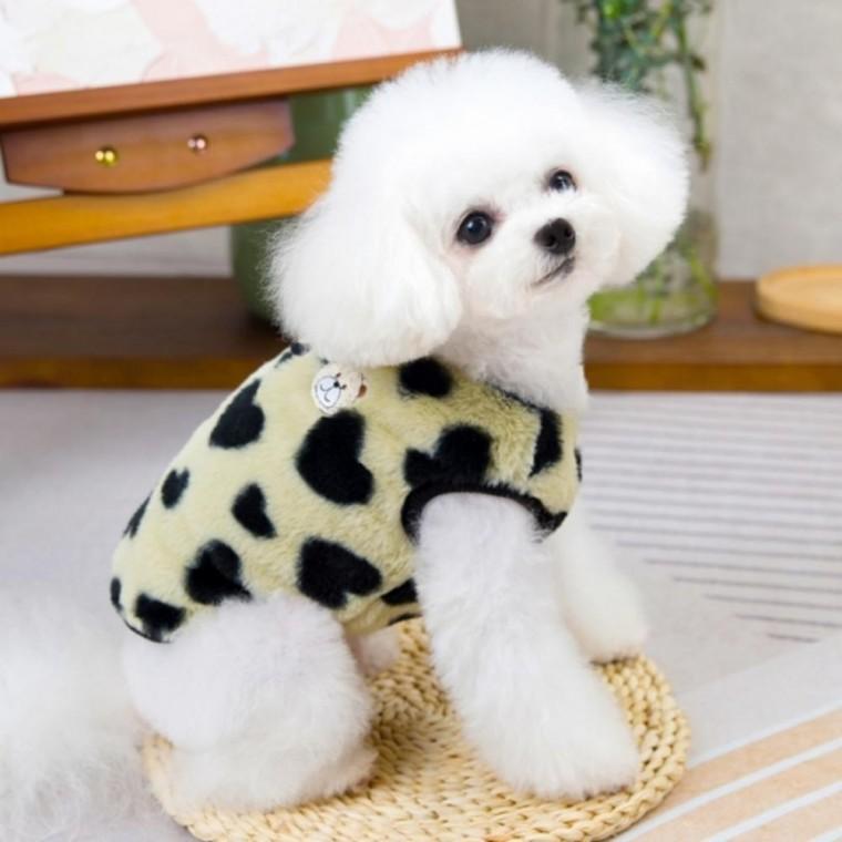 강아지 강아지옷 반려견옷 애견 하트 곰돌이 플리스 조끼