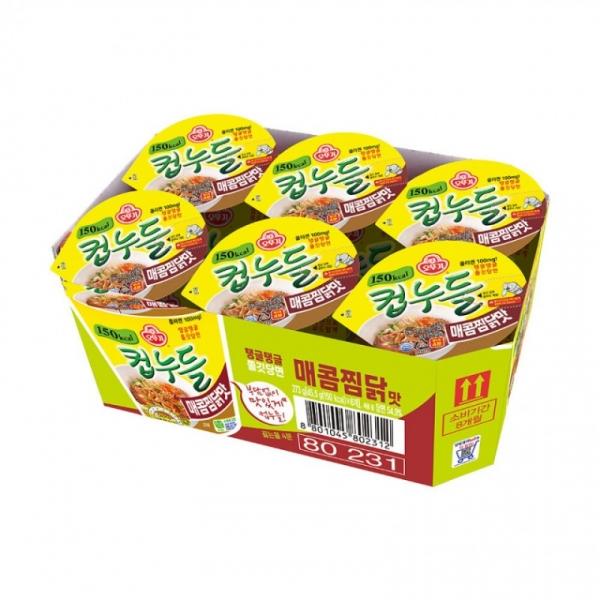 오뚜기 컵누들 매콤찜닭맛 소컵 45.5g6개