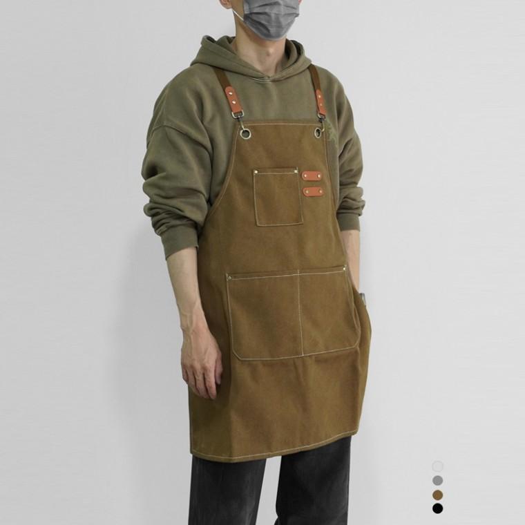 [고급소재 방수기능] 카페 바리스타 주방 앞치마 공방 목공 미술 작업 어린이집 앞치마
