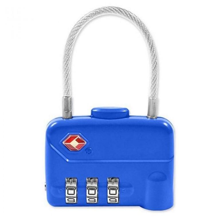 TSA 강력 안전 3중 번호 와이어 자물쇠 CLUTCH 여행 캐리어