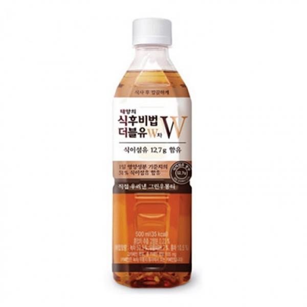 태양의 식후비법 더블유차 500ml 24개입 병 식이섬유 녹차 우롱차 대량 건강음료 티