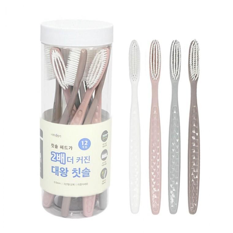 큰칫솔 왕칫솔 왕타 미세모 대왕 왕헤드 나무 이야기 12개입