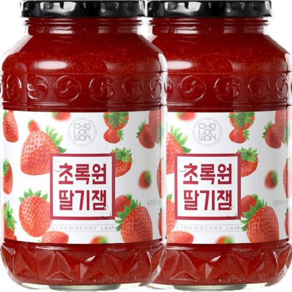 초록원 딸기잼 2kg(1kg x 2병)