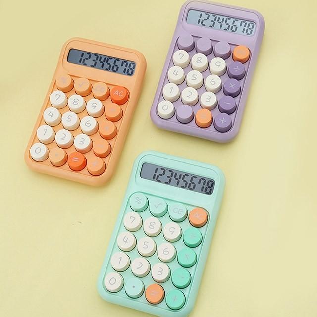 현생 계산기 건전지포함 전자 사무용 기계식 마카롱 탁상용 사무실