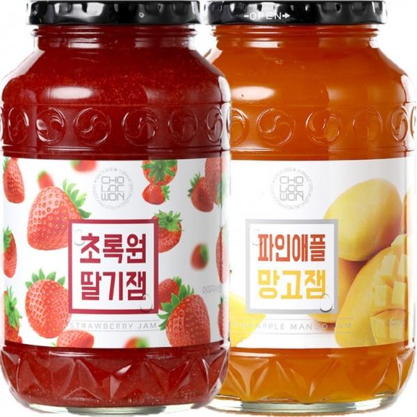 초록원 딸기잼 1kg+파인망고잼 1kg