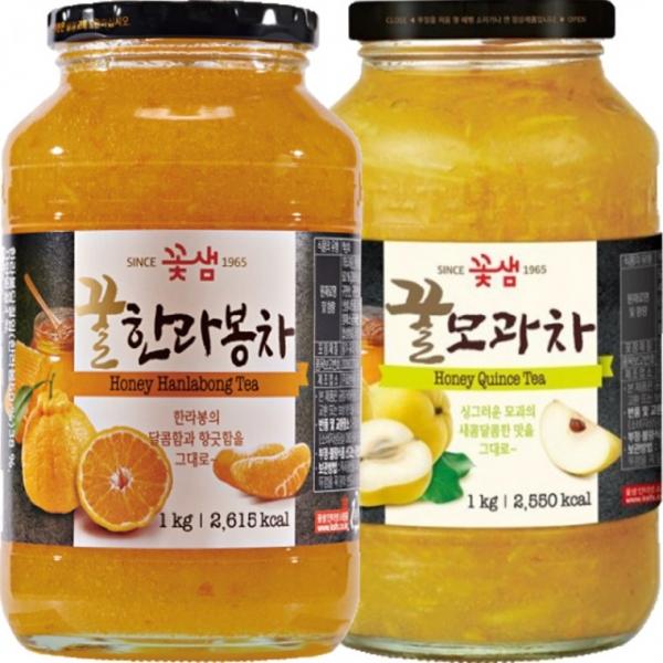 꽃샘 꿀한라봉차S 1kg+꿀모과차 1kg