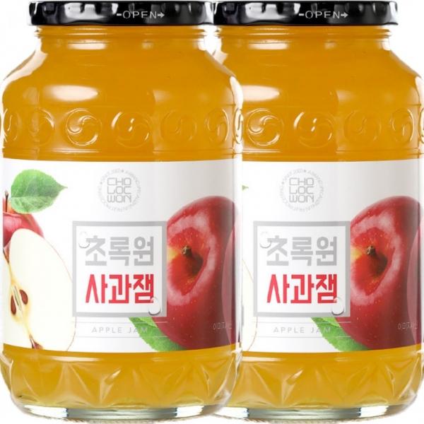 초록원 사과잼 2kg(1kg x 2병)