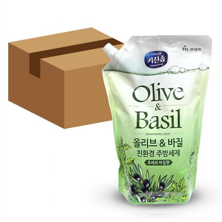 무궁화 키친솝 올리브 바질 주방세제 리필 1.2L 10개
