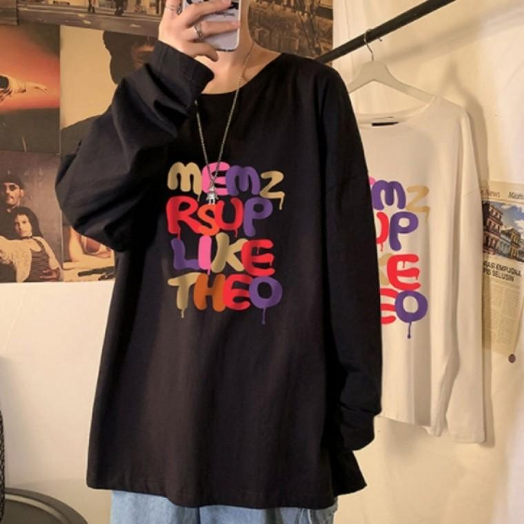 남여공용 커플티셔츠 긴팔티 데일리룩 라운드넥 INSUM105