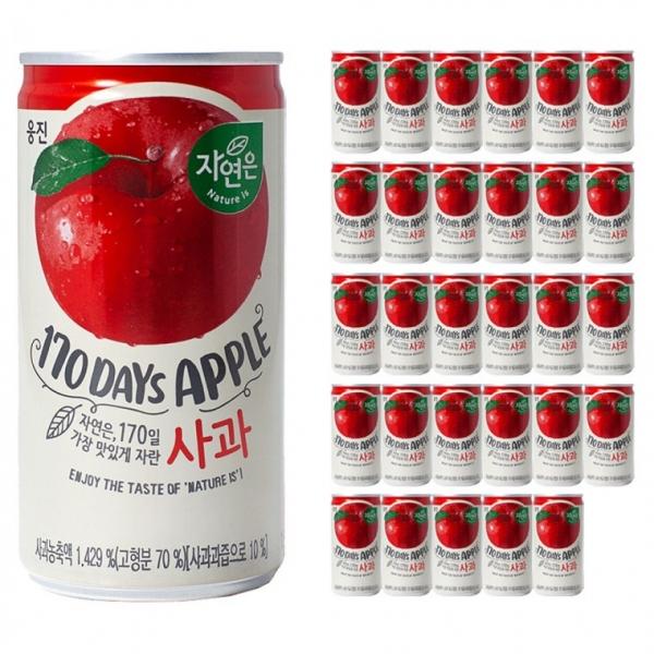 웅진 자연은 사과 180ml x 30캔