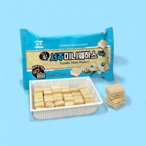 서주 미니 웨하스 바닐라맛 70g 5개 탕비실간식 사무실 과자