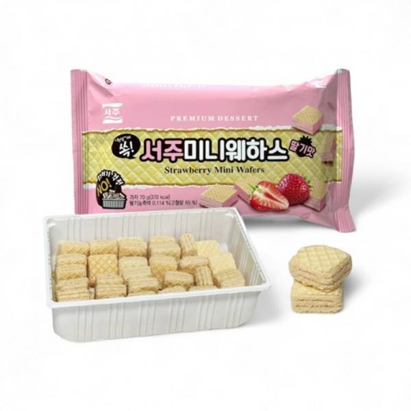 웨하스 서주 미니웨하스 딸기맛 70g x 5p 간식 사무실 스낵 탕비실