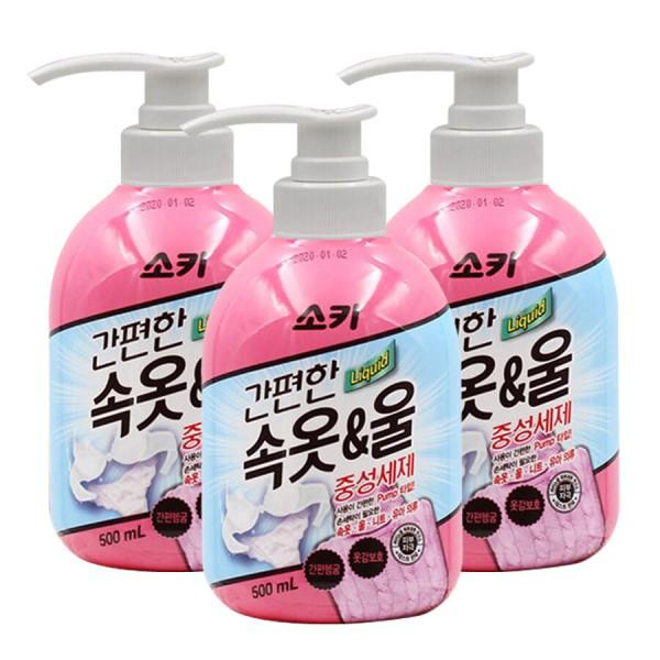 무궁화 소키 속옷앤울 중성세제 500ml x 3개