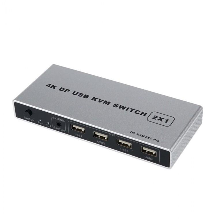 4K USB 2포트 DP KVM 스위치 디스플레이 키보드 마우스