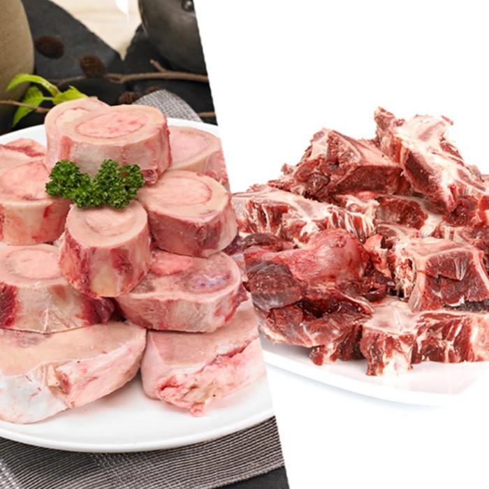 바른정성 한우 사골 잡뼈 혼합 4kg 국산 곰탕 세트