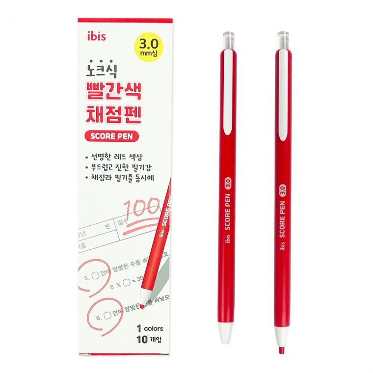 문구박스/아이비스 10000 빨간색채점펜세트(SP)-10개입