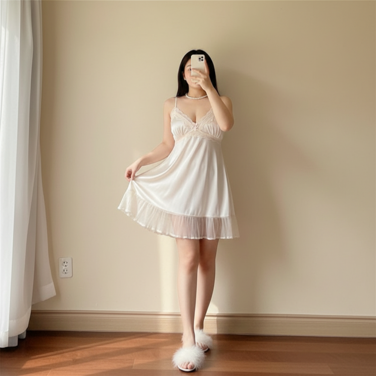 여름 루즈핏 원피스 잠옷 시원한 홈웨어 박시한 실내복 편안한 파자마 원피스형